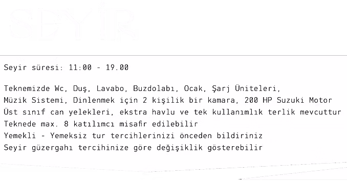 Descrição do cruzeiro de barco Karaburun